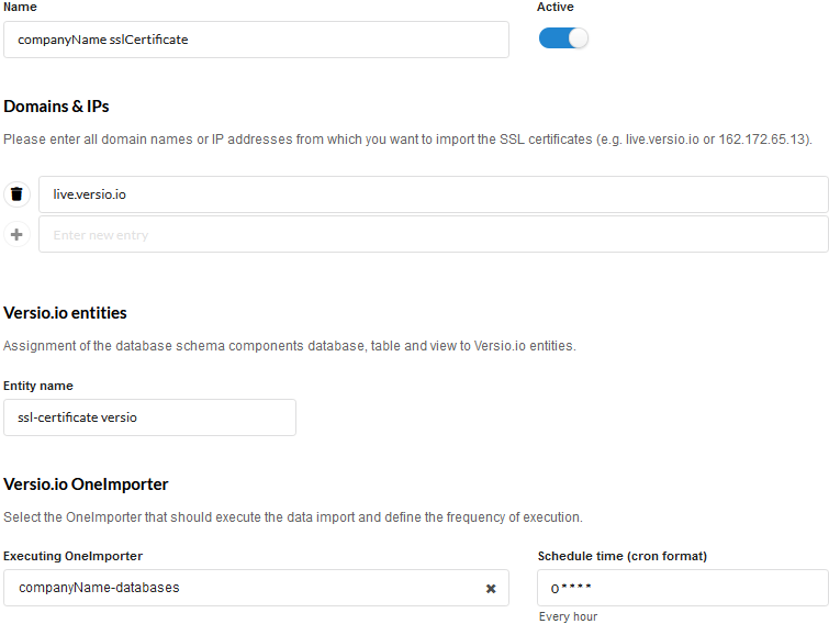 Versio.io SSL certificate configuration